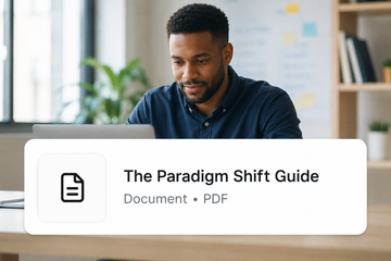 Cover image of "The Paradigm Shift" by Next Step Guide Hub, featuring a modern design with abstract geometric shapes.