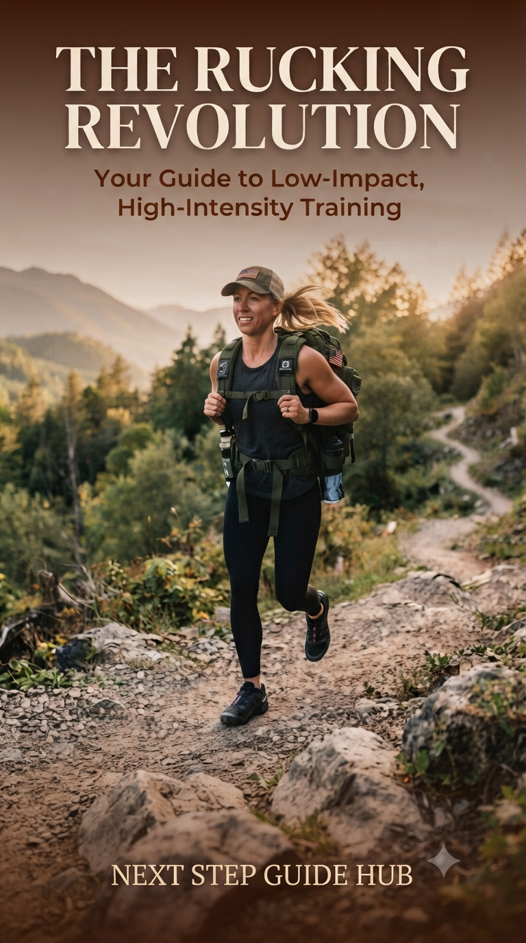 Digital PDF of The Rucking Revolution guide by Next Step Guide Hub showing cover with bold title and rucking-themed design.