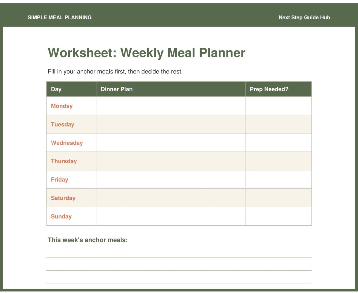 Simple Meal Planning: A Stress-Free System for Busy Weeks