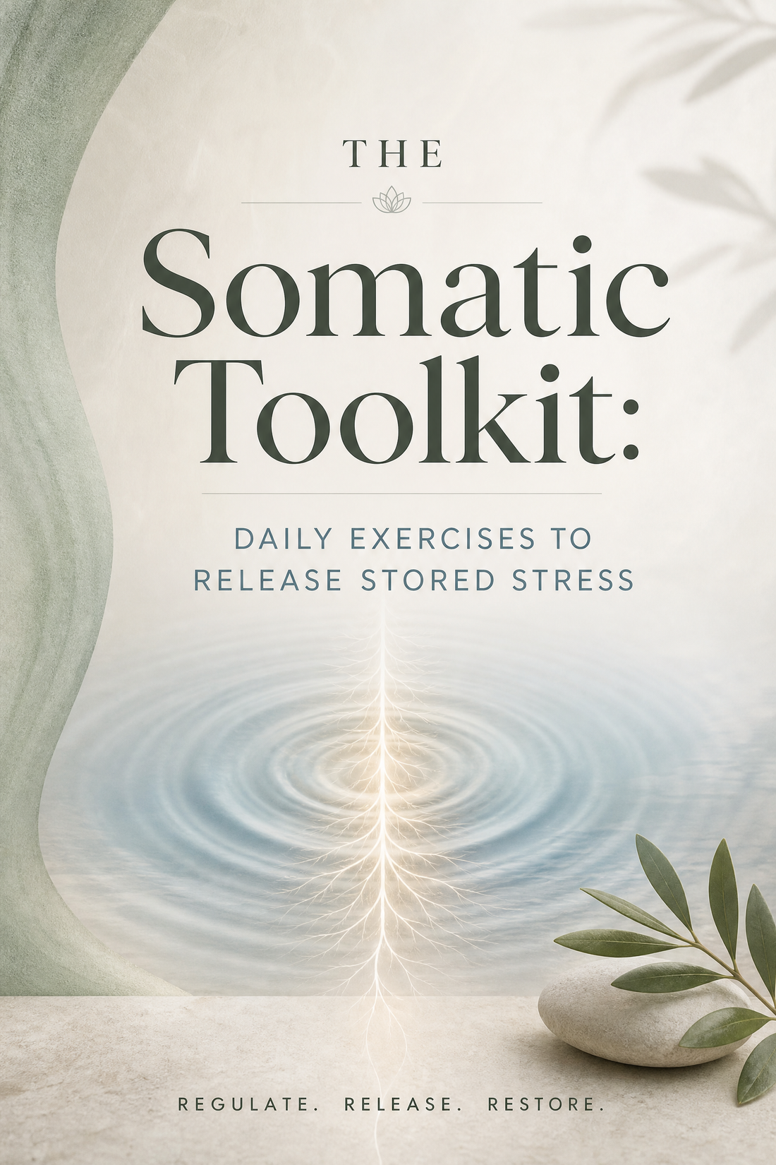 Cover image of The Somatic Tool Kit PDF digital guide by Next Step Guide Hub, featuring calming colors and a mindful design.