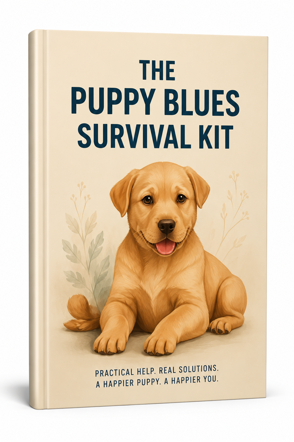 PDF digital guide titled The Puppy Blues Survival Kit by Next Step Guide Hub, featuring helpful tips for new puppy owners.