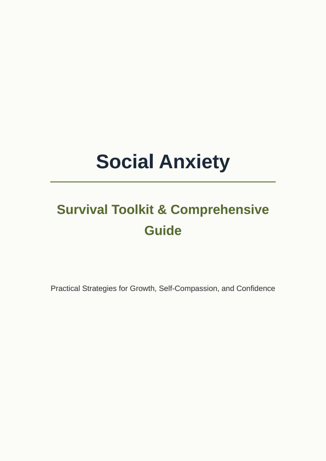 Social Anxiety Survival Toolkit